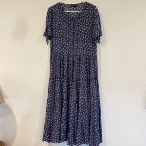 Blue floral midi dress